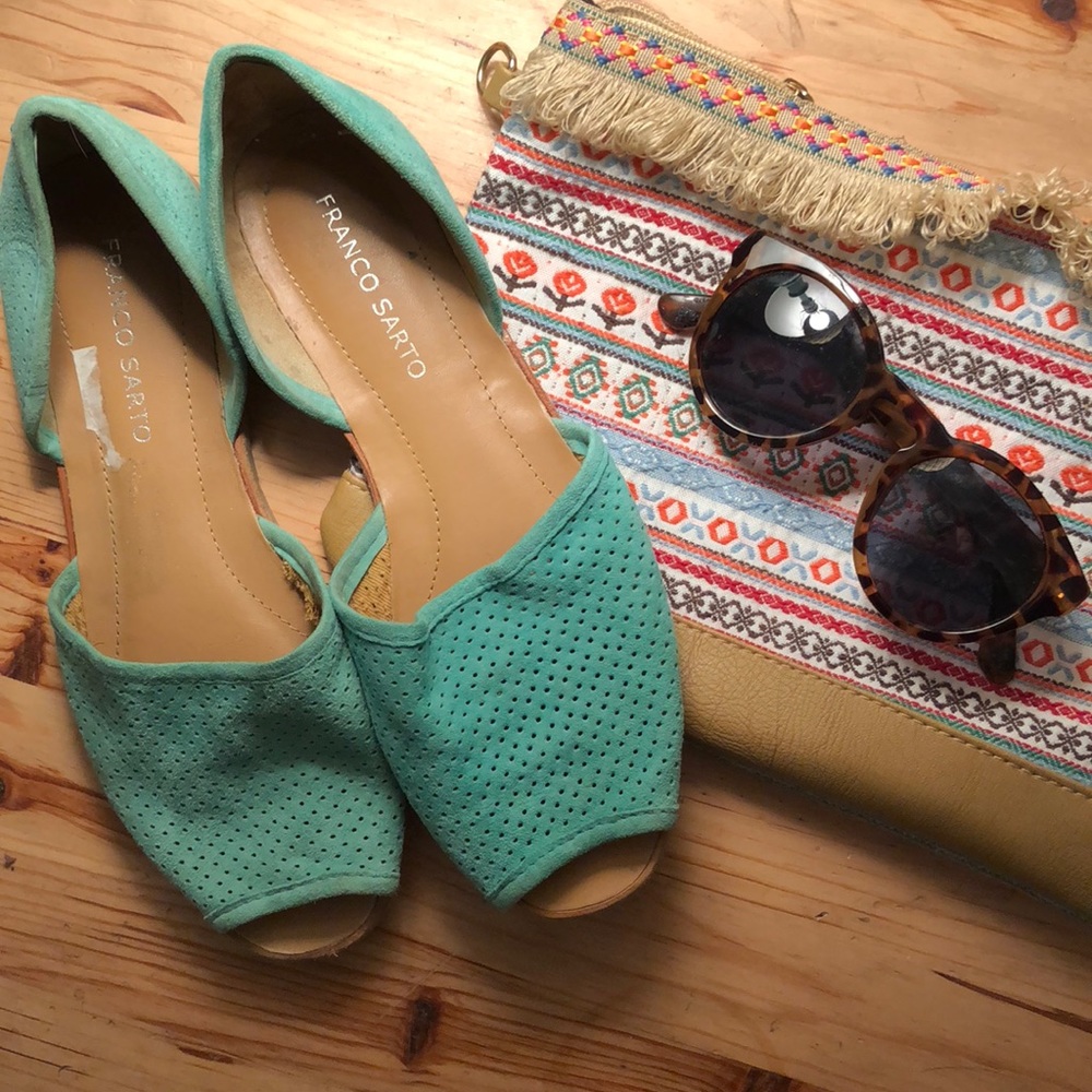 Teal Franco Sarto open toed sandals!